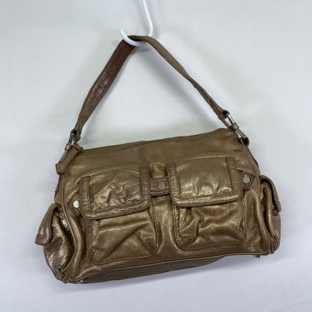 Junior‎ Drake Bronze Metallic Leather Shoulder Bag Pocketbook Purse